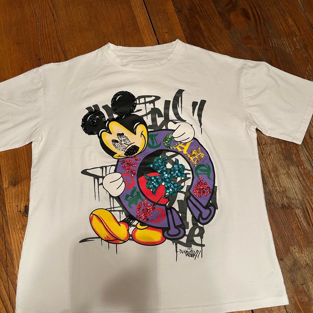 Mickey Mouse Rhinestone And Sequin Embellished St… - image 2